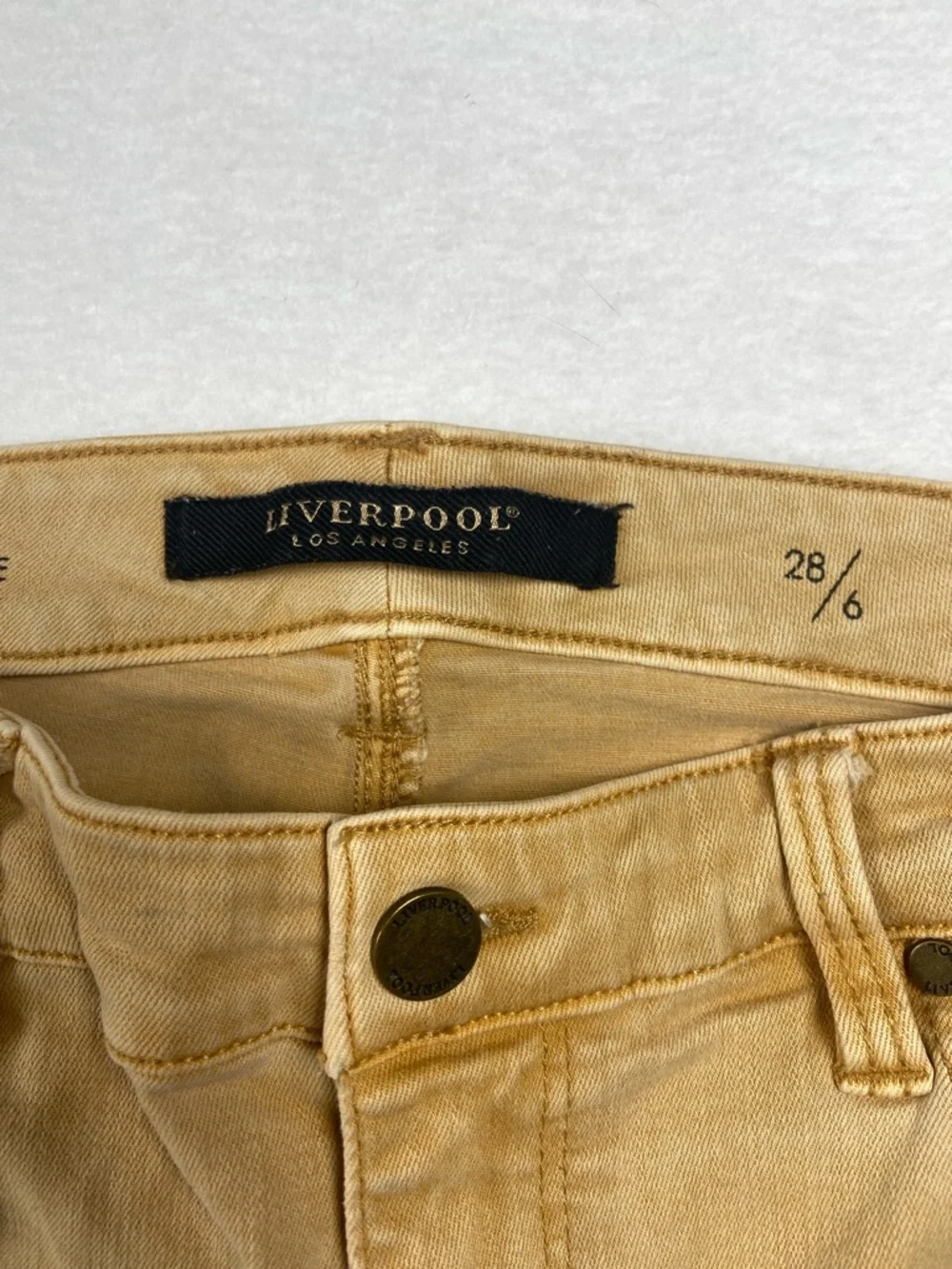 Liverpool Women’s Faded Gold Honey Hugger Ankle Jeans, Size 28/6 - Picture 2 of 14